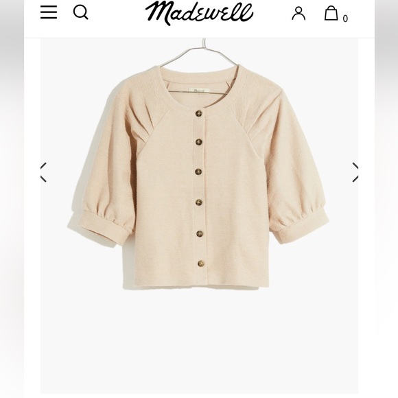 Madewell button from top with pleated sleeve detail size small - Picture 6 of 6